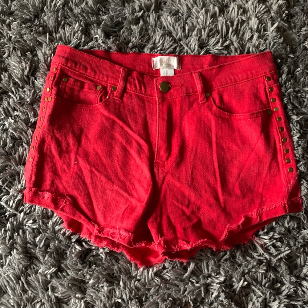 Forever 21 Red Jean Shorts